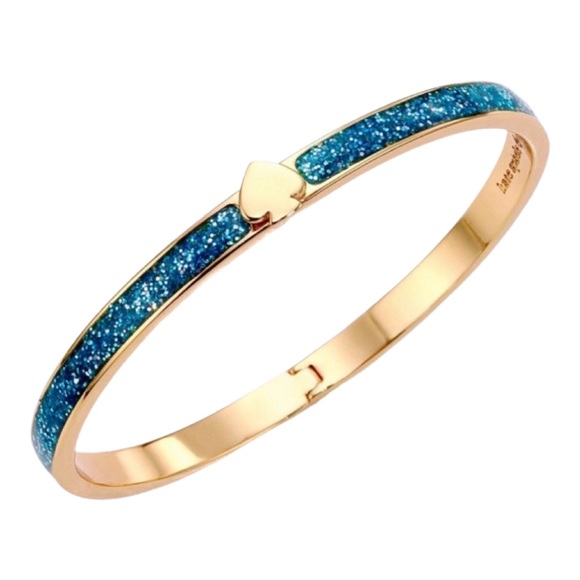 KATE SPADE • Blue Glitter Heritage Spade Bangle Bracelet - Picture 1 of 4